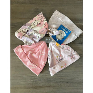 Four pack Gerber Infant Hats variety Pink